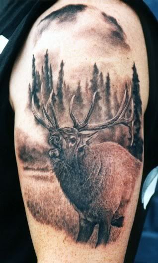 a man with a deer tattoo on his arm