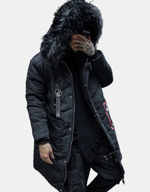 Cargo Jacket with Fur Techwear Ninja, Techwear Cyberpunk, Techwear Jacket, Techwear Outfits, Jacket With Fur, Technical Clothing, Futuristic Style, Tactical Clothing, Personal Belongings