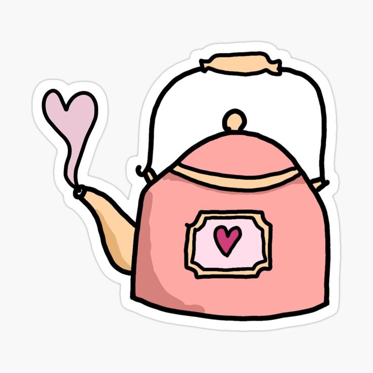 a pink teapot with a heart on it