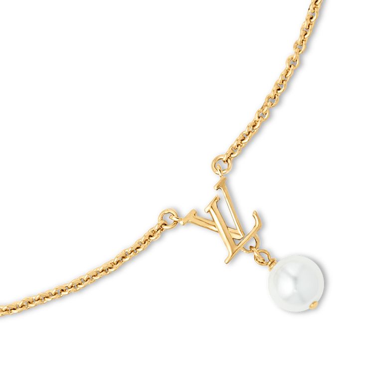 LOUIS VUITTON® - Lv Iconic Louisa Necklace - Gold Lv Jewelry Louis Vuitton, Louis Vuitton Jewelry Necklaces, Lv Necklace, Lv Jewelry, Expensive Necklaces, Louis Vuitton Necklace, Resin Pearl, Louis Vuitton Official Website, Signature Necklace