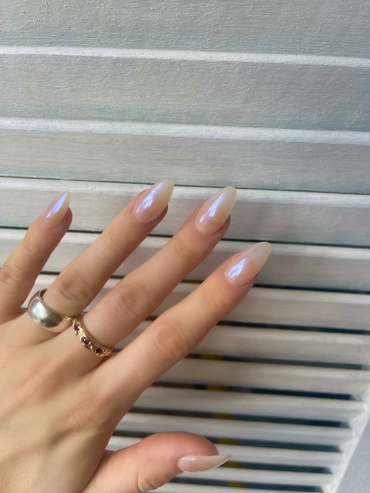 Subtle Wedding Guest Nails, Wedding Guests Nails, Blue Translucent Nails, Translucent Chrome Nails, Translucent Nails Acrylic, Wedding Guest Manicure, Nail Inspo Wedding Guest, Subtle Blue Nails, Translucent Blue Nails