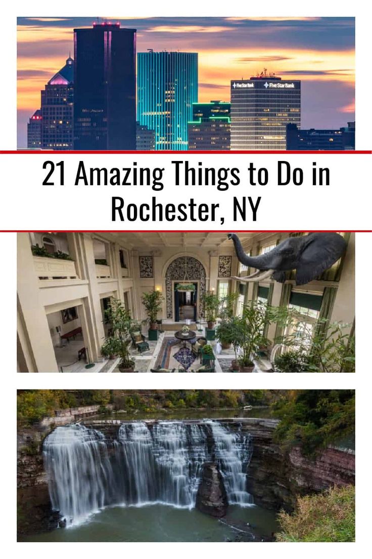 two pictures with the words 21 amazing things to do in rochester, n y