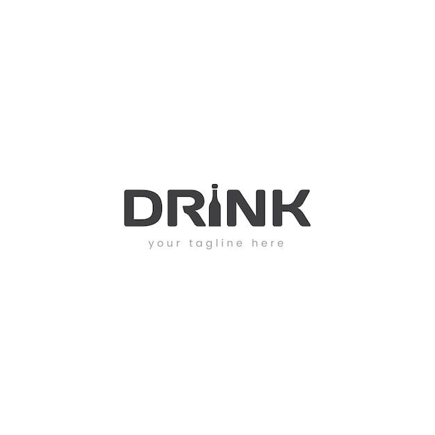 the word drink is written in black on a white background