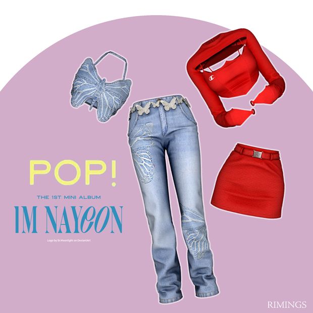 a woman's clothing and accessories are arranged on a pink background with the words pop, i'm nixon