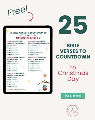 a tablet with the text 25 bible verses to count down christmas day on it