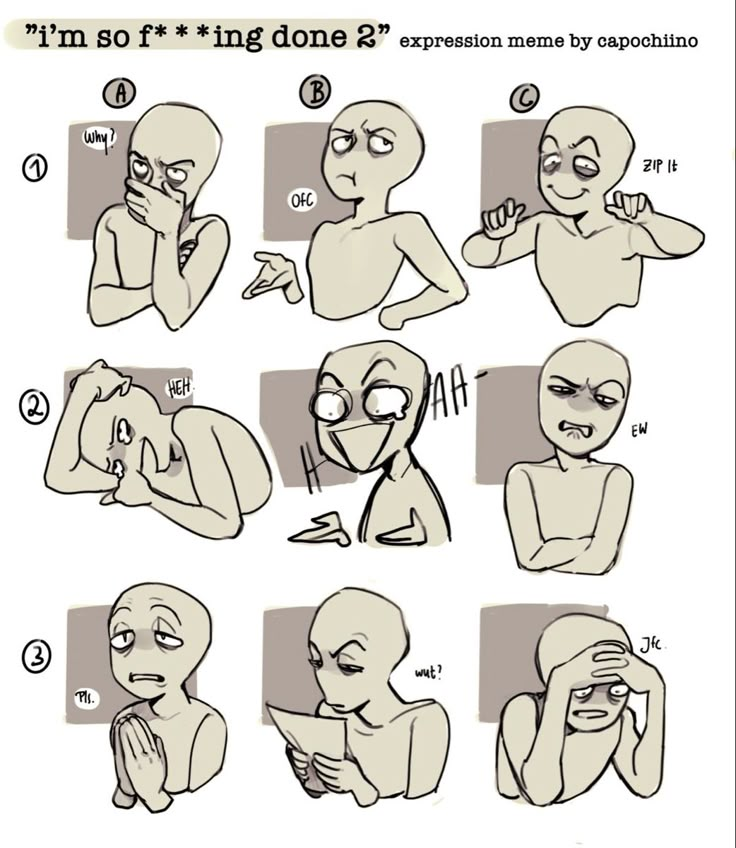 the instructions for how to draw an alien with different facial expressions and body parts, including eyes