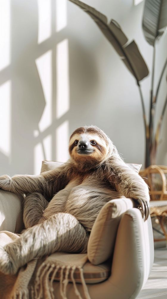 a slotty sitting on top of a couch in a living room