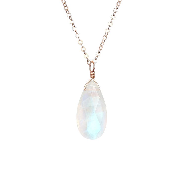 "This necklace features a beautiful large rainbow moonstone neatly suspended from a classic yet strong chain, making this the perfect accessory for those who love larger gemstones. Shimmering color play within the crystal will make this necklace to be a great gift for your beloved one or for Yourself. Matching earrings: coming soon! M A T E R I A L S: * natural rainbow moonstone * accented with tiny moonstones at the chain ends * 14k Gold Filled, 14k Rose Gold Filled, Sterling Silver or 14k Soli Elegant Opal Necklace With Wire Wrapped Detail, Iridescent Moonstone Gemstone Necklaces, Faceted Moonstone Pendant, Iridescent Moonstone Gemstone Necklace, White Moonstone Jewelry With Adjustable Chain, Minimalist Moonstone Crystal Necklace With Gemstone, Faceted Moonstone Necklace Gift, Faceted Moonstone Jewelry For Healing, Iridescent Moonstone Pendant Jewelry