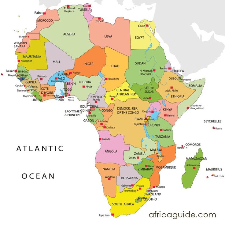 a map of africa with all the major cities