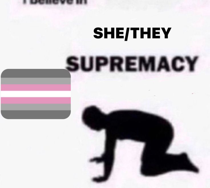 there is a black and white photo with the words she / they supremency on it