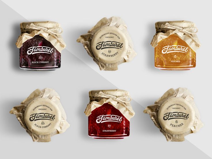 six different types of jams are shown in this image, each with their own label