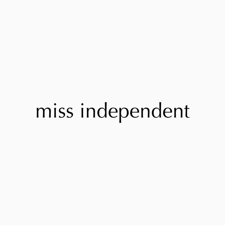 the words miss independnt are in black and white on a white background