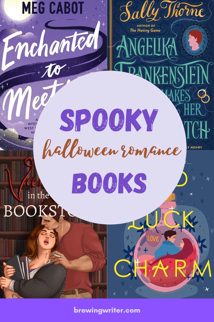 some books with the title'spooky halloween romance books'in front of them