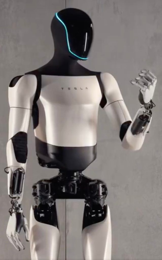 a robot is holding something in his hand