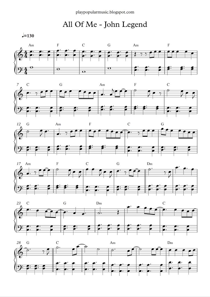 sheet music with the words all of me - john legendd written in black and white