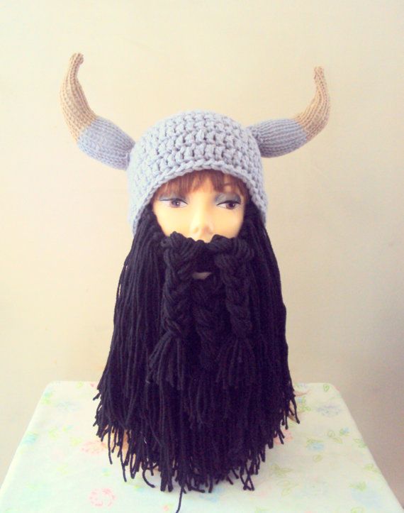 Viking Hat Long Beard Hat Beard Beanie Knit by GrahamsBazaar Themed Winter Costume Hat, Adjustable Winter Hats For Costume Events, Adjustable Hats For Winter Costume, Themed Costume Hats And Headpieces For Winter, Fun Winter Costume Cap, One Size Winter Costume Hat, Adjustable Costume Hats And Headpieces For Winter, Winter Costume Hat One Size, Adjustable Costume Hats And Headpieces For Winter Party