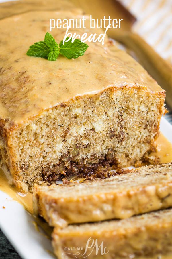 a loaf of peanut butter bread on a plate