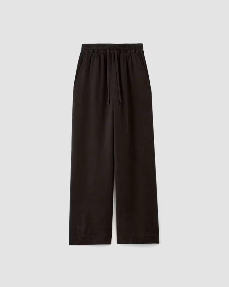 The Wide-Leg Pant in Butterlite Black – Everlane Fall Wide Leg Pants With Drawstring And Relaxed Fit, Relaxed Fit Wide Leg Bottoms With Drawstring, Spring Wide Leg Bottoms With Functional Drawstring, Relaxed Fit Wide Leg Sweatpants With Drawstring, Everlane Wide Leg Workwear Pants, Everlane Wide Leg Pants, Versatile Wide Leg Pants With Drawstring, Fall Workwear Parachute Pants With Elastic Waistband, Versatile Wide Leg Sweatpants With Elastic Waistband