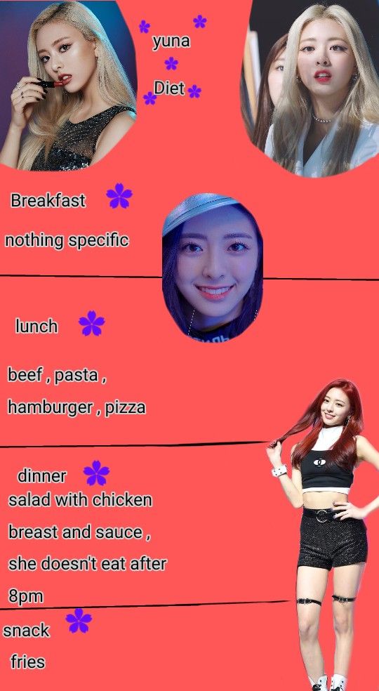 Yuna Diet Plan, Yuna Itzy Workout Routine, Blackpink Diet Plan, Ryujin Diet, Yuna Workout, Korean Diet Meal Plan Kpop, Idol Diet Plan, Kpop Diets And Workouts, Kpop Idols Diet