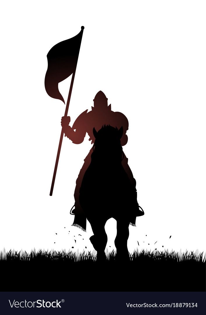 a silhouette of a man holding a flag