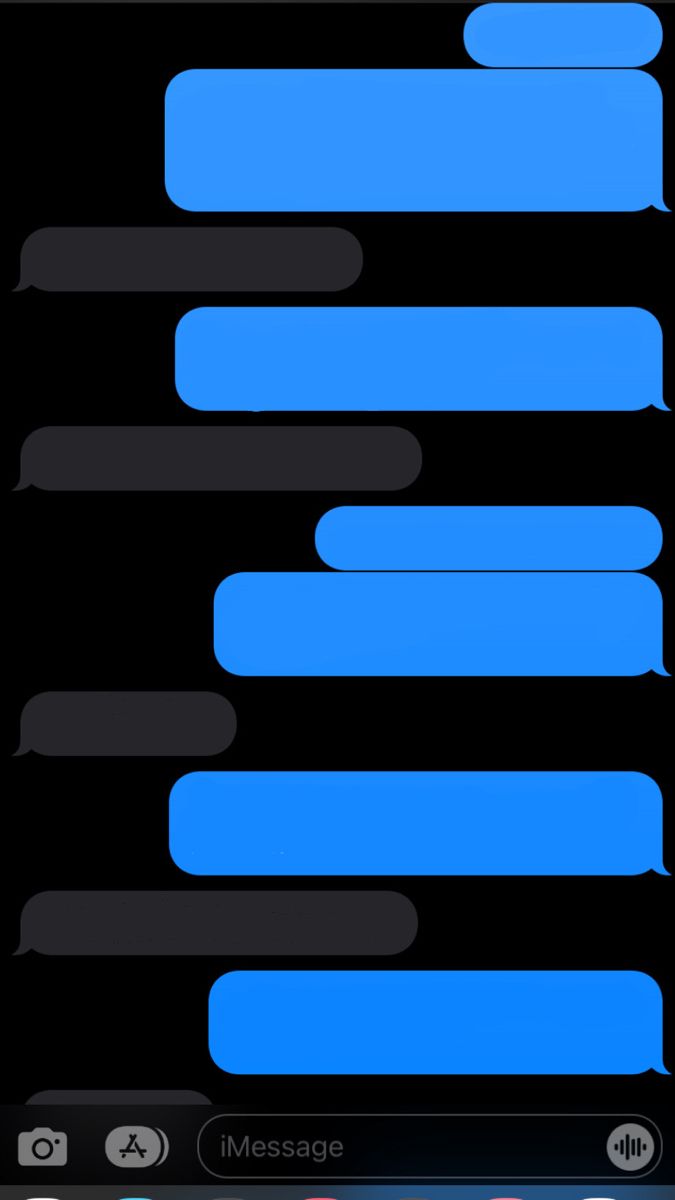 an iphone screen with blue speech bubbles on it and the text message messages below them