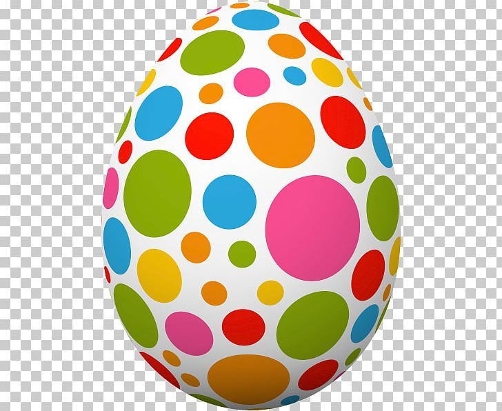 an easter egg with multicolored dots on it