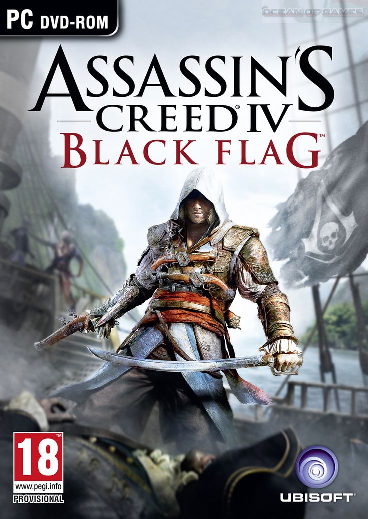 the video game's cover art for the xbox version of assassin's crediv black flag