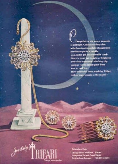 Jewelry Advertisement, Jewellery Advertising, Jewelry Advertising, Magazine Advert, 1960s Jewelry, Jewelry Magazine, Trifari Jewelry, Book Pieces, Jewelry Ads