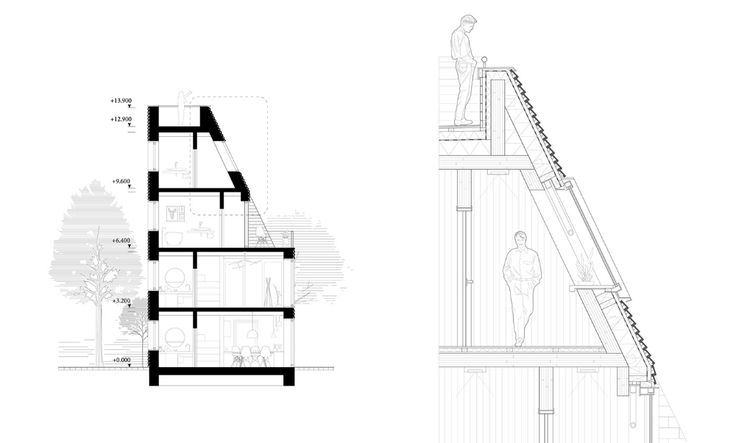 an architectural drawing shows the steps and staircases that are connected to each other