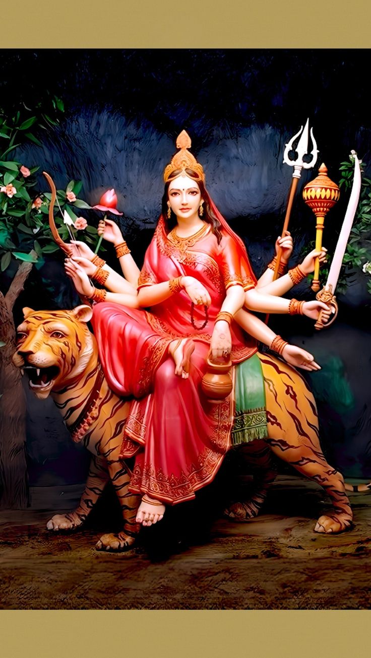 Navratri Devi Images, Goddess Kali Images, Maa Image, Durga Ji, Durga Kali, Hindu Rituals, Aadi Shakti, Krishna Statue, Lord Ganesha Paintings