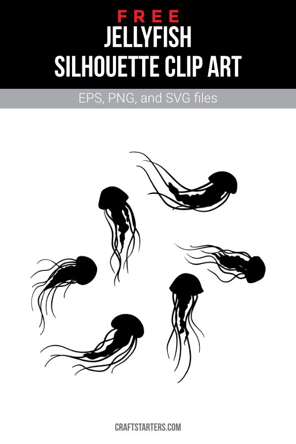 jellyfish silhouette clip art for eps, png and svg files