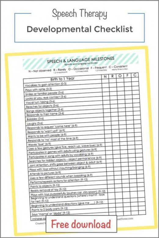 a printable speech therapy checklist with the words speech therapy