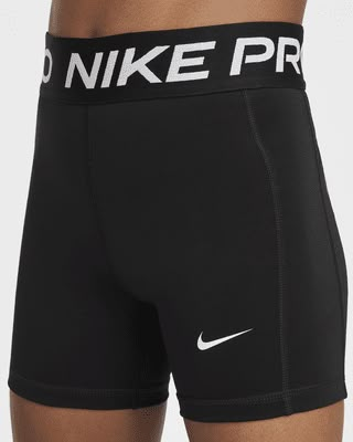 Stay in the game, even when you're on your period. We made your favorite Nike Pro shorts even better by adding an ultrathin liner that helps prevent period leaks so you can keep moving no matter what time of the month it is. Shown: Black/White Style: FJ6861-010 Nike Pro Shorts For Kids, Black Nike Pro Shorts, Birthday Whislist, Pro Nike Shorts, Nike Prod, Nike Pros Shorts, Nike Pro Shorts Outfit, Cute Nike Pros, Football Costume