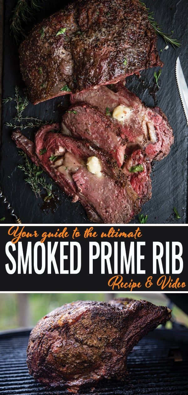 grilled prime rib steak on the grill with text overlay