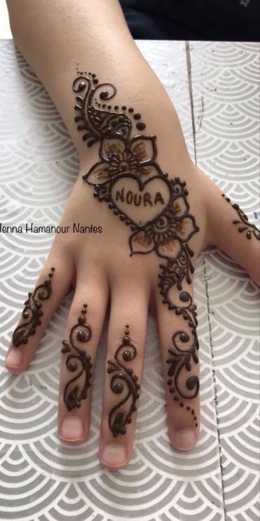 a henna tattoo on the palm of someone's hand