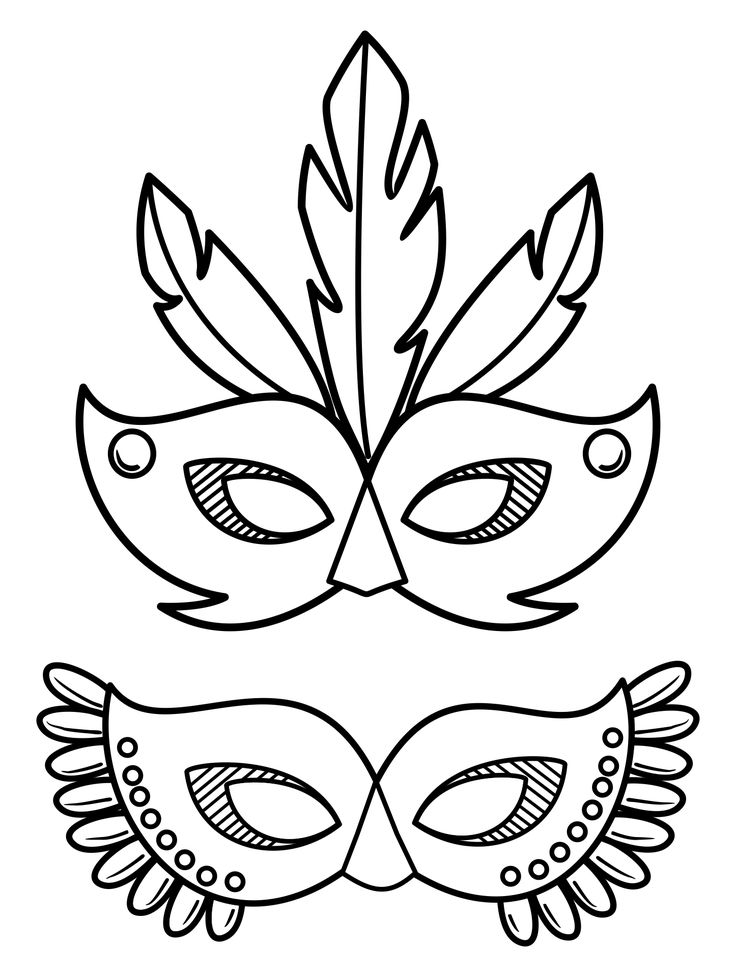 two masks with leaves on them