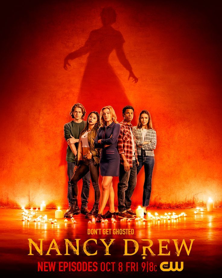 the movie poster for nancy drew, starring from left to right actors and director