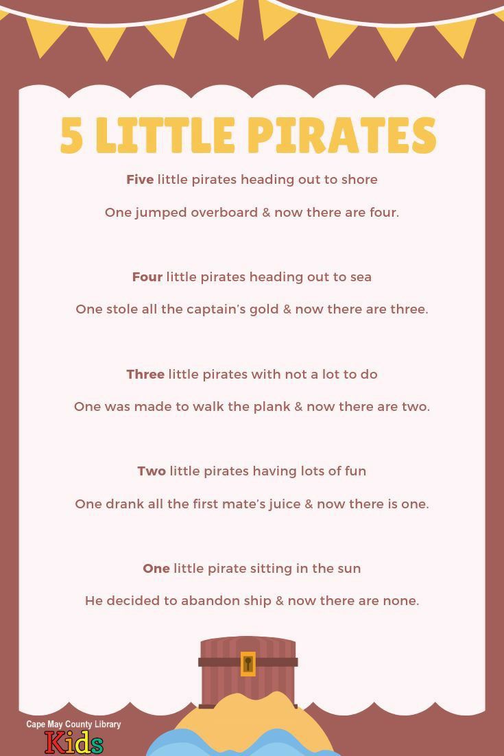 the five little pirates poem for kids