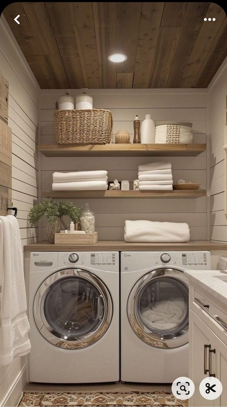 Acnh Laundry, Drømme Bad, Stackable Laundry, Blair House, Bohemian Office, Koti Diy, Dream Laundry Room, Basement Laundry, Laundry Room Layouts