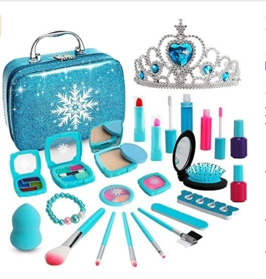 the contents of a princess's makeup set are shown in this image, and there is