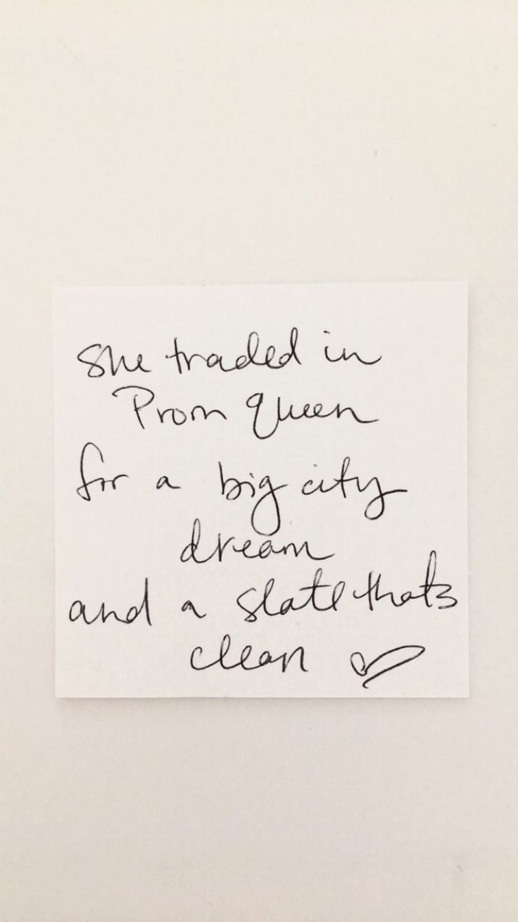 a piece of paper with writing on it that says she headed in from queen for a big city and a sleeted hat clean