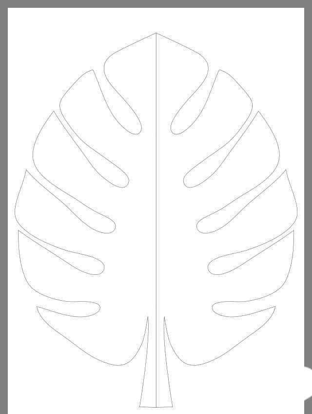 a paper cut out of a leaf with lines on the bottom and bottom part,