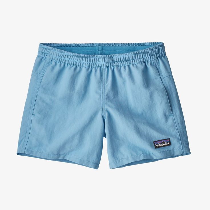 Our Girls’ Baggies™ Shorts are made with lightweight  quick-drying 100% recycled nylon that has a DWR (durable water repellent) finish for wind- and water-resistance. These water shorts also have bartacks at stress points  an internal drawcord for an adjustable fit and an exposed elastic waistband that’s brushed for softness next-to-skin. Gusset insert allows for maximum movement when rock scrambling; two internal mesh pockets in front quickly drain water. Inseam is 4". Nylon Shorts With Elastic Waistband, Outdoor Shorts With Pockets In Recycled Polyester, Summer Outdoor Bottoms In Recycled Polyester, Summer Outdoor Recycled Polyester Bottoms, Recycled Polyester Shorts With Pockets For Outdoor Activities, Relaxed Fit Recycled Polyester Shorts With Elastic Waistband, Outdoor Recycled Polyester Shorts, Summer Outdoor Activewear With Pockets, Functional Shorts With Pockets In Recycled Polyester