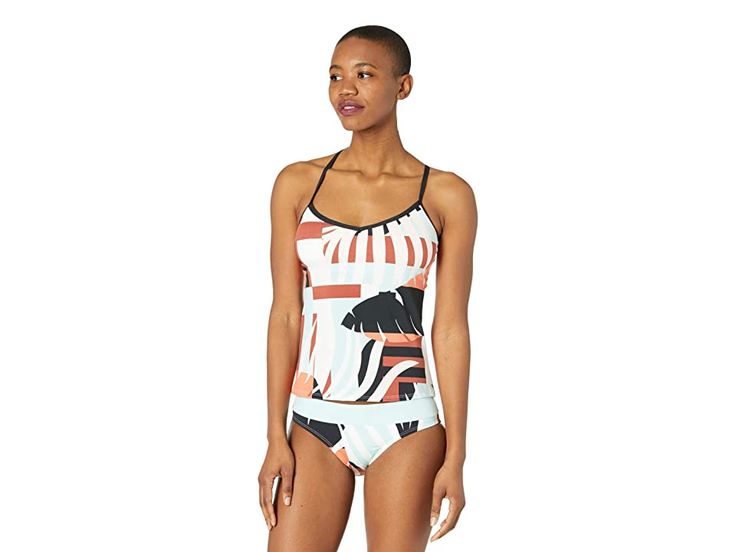 Carve Designs Stinson Tankini - Women's Swimwear : Lost Coast : Fashion and function combine in the Carve Designs Stinson Tankini. Whether you're swimming or just wishing you were, this versatile top can handle time in the surf as well as time on shore. Contrast trim. Quick-drying, stretch fabric. Built-in shelf bra. Removable soft cups. T-back design. Fully lined. 82% nylon, 18% spandex. Machine wash cold and line dry. Made in the USA. If you're not fully satisfied with your purchase, you are w Beachwear Tankini For Workout During Beach Season, Sporty Beach Tankini With Built-in Bra, Sports Tankini With Built-in Bra For Beach Season, Moisture-wicking Tankini For Beach Season And Poolside, Tropical Stretch Tankini For Surfing, Stretch Tropical Tankini For Surfing, Sporty Racerback Tankini For Vacation, Beachwear Tankini For Beach Season And Workout, Fitted Athleisure Tankini For Vacation