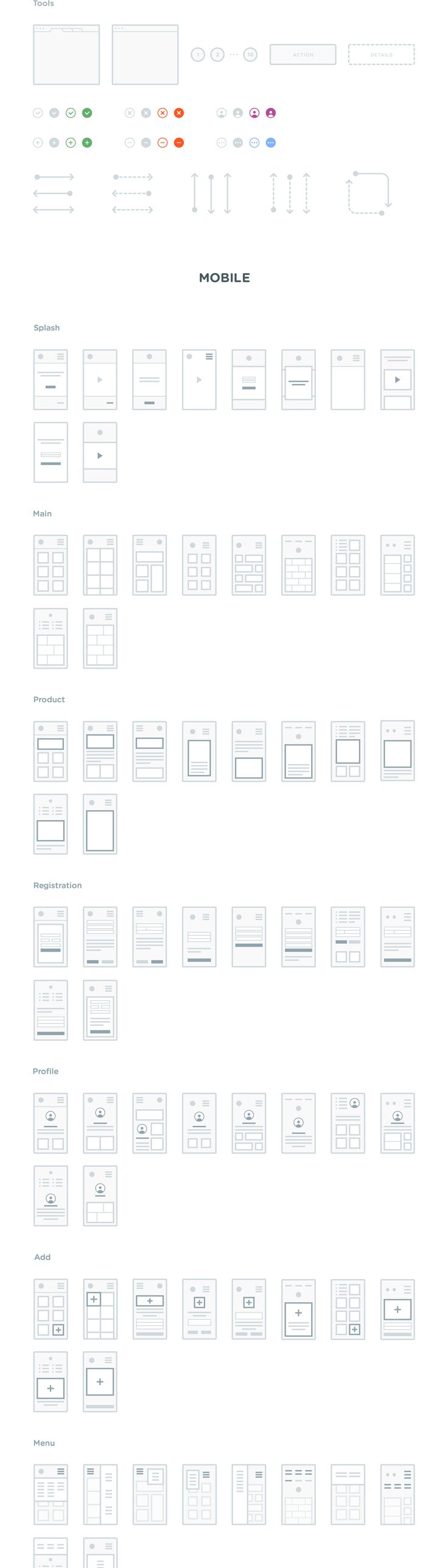 an image of some type of wireframes on a white sheet with different lines and shapes