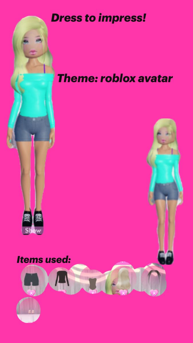 an image of two barbie dolls in different poses, with the caption dress to impress them roblox avatar items used