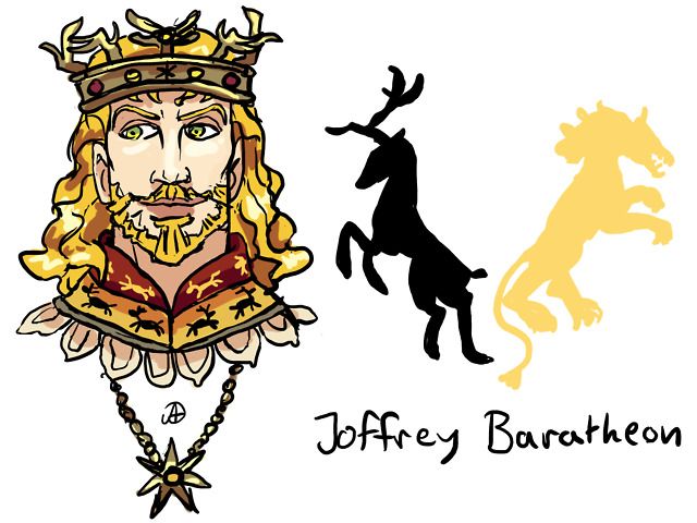 a drawing of a man with a crown and a horse