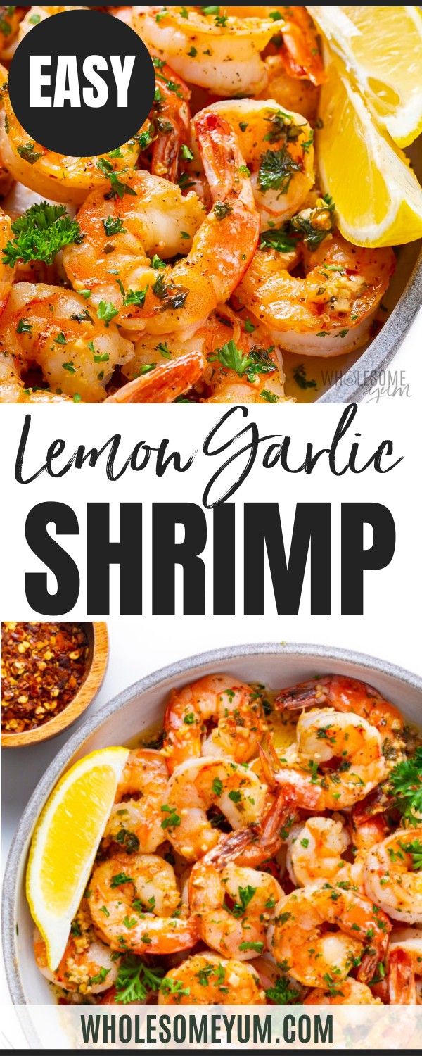 Lemon Garlic Butter Shrimp Lemon Shrimp Recipes, Buttered Shrimp Recipe, Cooked Shrimp Recipes, Lemon Garlic Butter Shrimp, Lemon Garlic Shrimp, Wholesome Yum, Shrimp Recipes Healthy, Garlic Butter Shrimp, Shrimp Recipes For Dinner