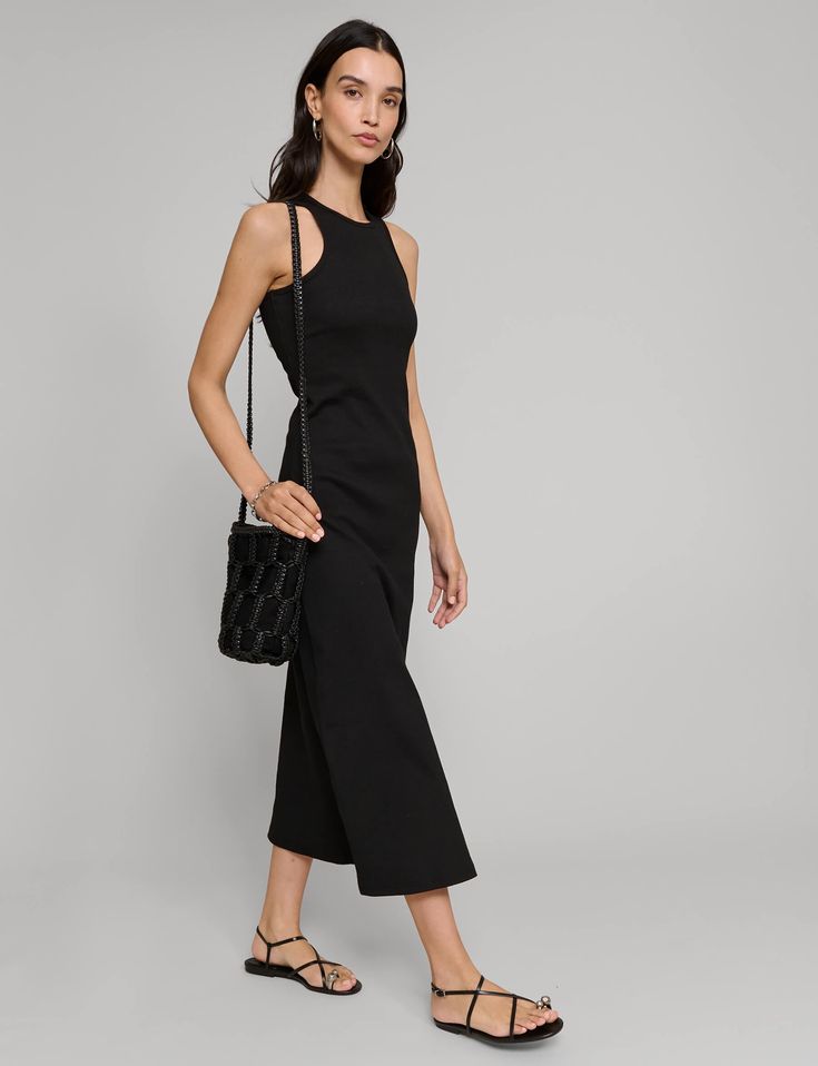 FINAL SALE Everyday black cotton-ribbed maxi tank dress . Brand Pixie Market 95% cotton, 5% elastaneThick cotton and stretchyRuns true to sizeTotal length 52"/ 132 cmModel wears size S and is 5.9"/172 cmImported