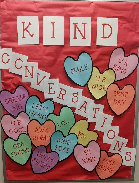 a bulletin board with hearts and words on it that read, kind of love is never the same